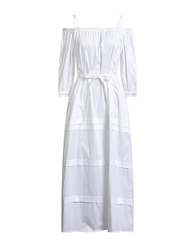 PESERICO Midi dress White 97% Cotton, 3% Elastane