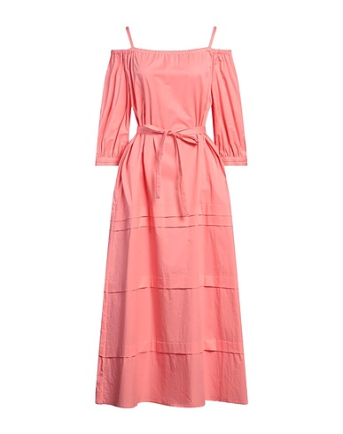 PESERICO Midi dress Salmon pink 97% Cotton, 3% Elastane