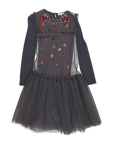 TWINSET Dress Grey 100% Polyester, Polyamide