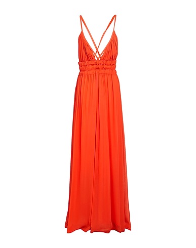 DONDUP Long dress Orange 100% Viscose