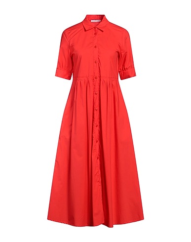 CARACTÈRE Vestito chemisier Rosso pomodoro 100% Cotone