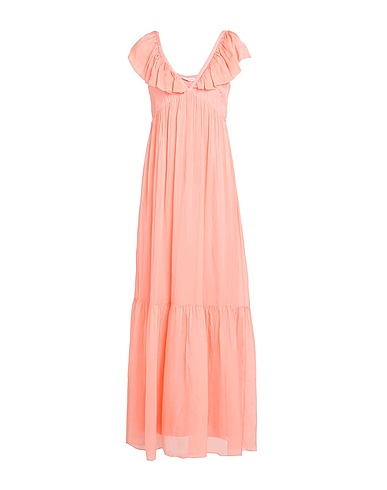 CARACTÈRE Long dress Salmon pink 70% Viscose, 30% Silk