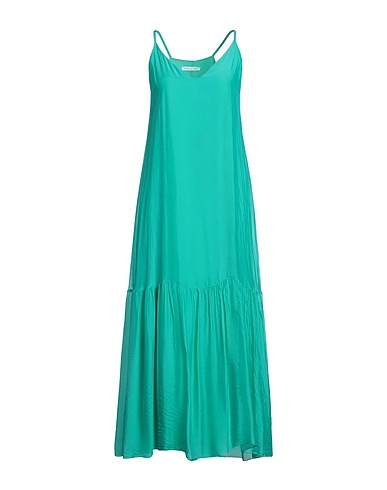 CARACTÈRE Long dress Emerald green 70% Viscose, 30% Silk