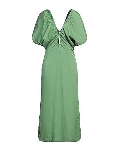 JOHANNA ORTIZ Midi-Kleid Grün 97% Baumwolle, 3% Elastan
