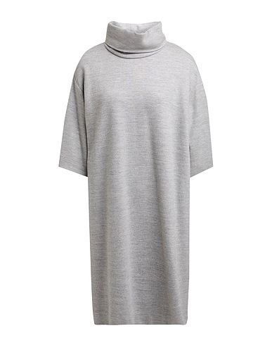 CAPPELLINI by PESERICO Short dress Grey 64% Cotton, 27% Virgin Wool, 9% Polyamide, Silk, Elastane