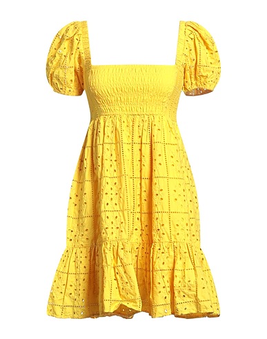 GANNI Short dress Yellow 100% Organic cotton