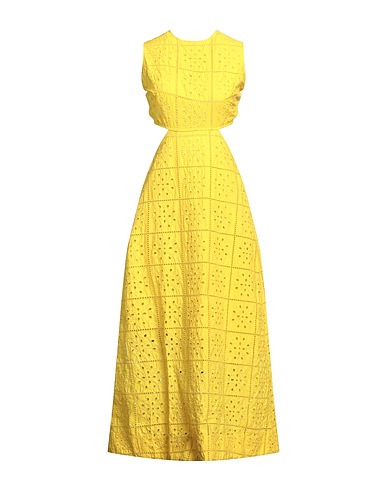 GANNI Long dress Yellow 100% Organic cotton