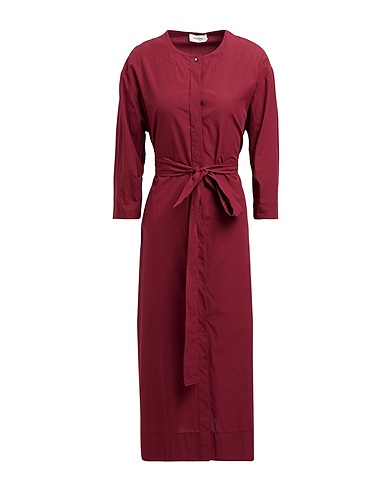 OTTOD'AME Midi dress Burgundy 100% Cotton