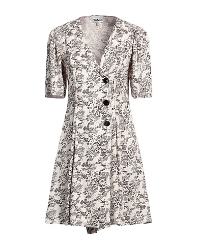 GANNI Shirt dress White 59% Viscose, 41% EcoVero™ viscose