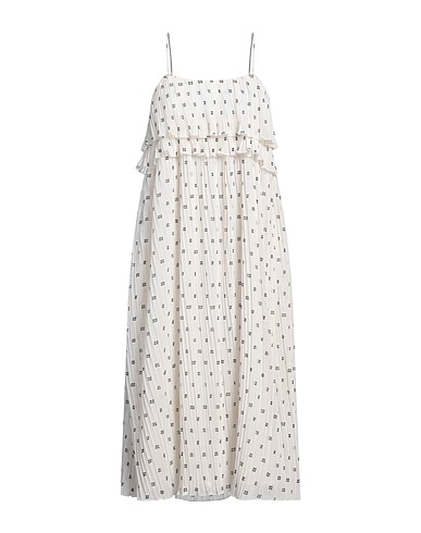 GANNI Midi dress White 100% Recycled polyester