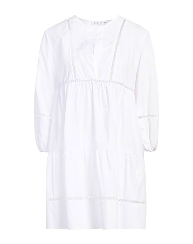 CARACTÈRE Short dress White 100% Cotton