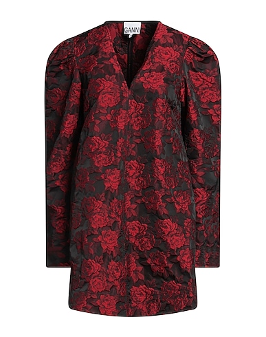 GANNI Elegant dress Burgundy 50% Recycled polyester, 45% Polyester, 5% Polyamide