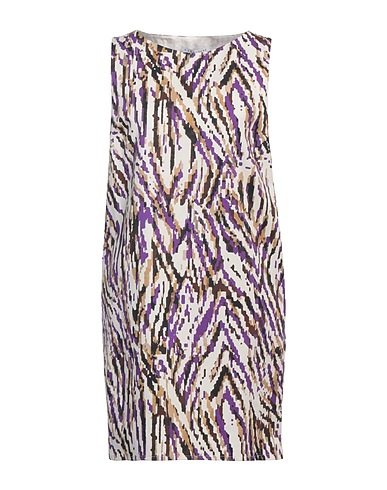 CARACTÈRE Short dress Purple 97% Cotton, 3% Elastane