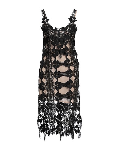 CHRISTOPHER KANE Vestito midi Nero 50% Viscosa, 50% Cotone