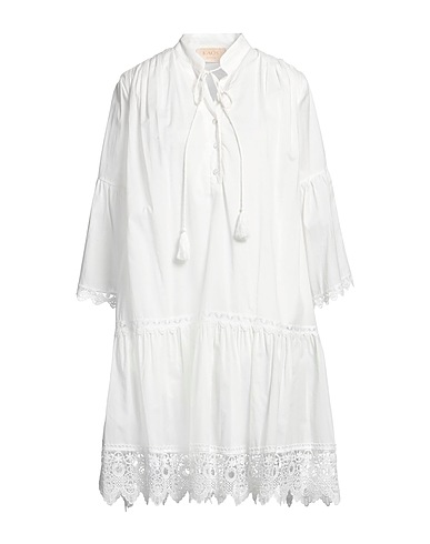 KAOS JEANS Shirt dress White 100% Cotton