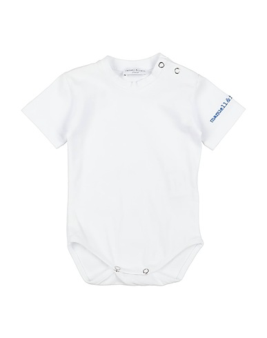 MANUELL & FRANK Baby bodysuit White 90% Cotton, 10% Elastane