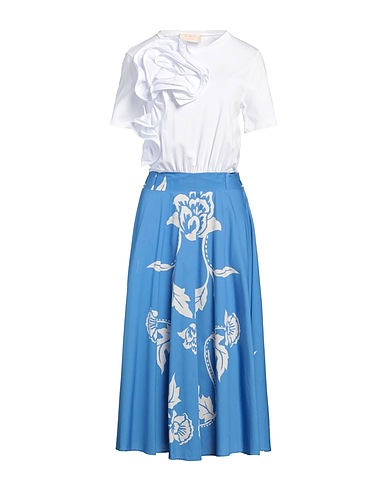 KAOS JEANS Midi dress Azure 98% Cotton, 2% Elastane
