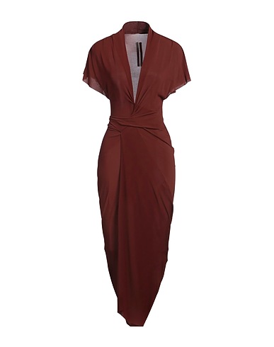 RICK OWENS Midi dress Chocolate brown 96% Cupro, 4% Elastane