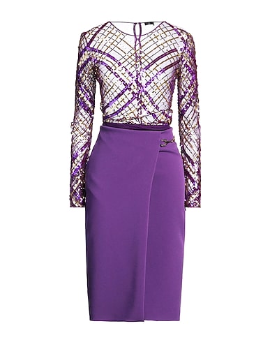 ELISABETTA FRANCHI Midi dress Mauve 100% Polyamide, Plastic