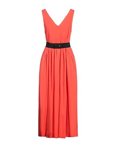 ICONA by KAOS Vestito lungo Arancione 55% Lino, 45% Viscosa