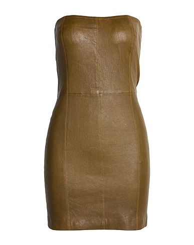 SPRWMN Sheath dress Military green 100% Lambskin