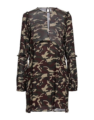 SEMICOUTURE Kurzes Kleid Militärgrün 100% Viskose