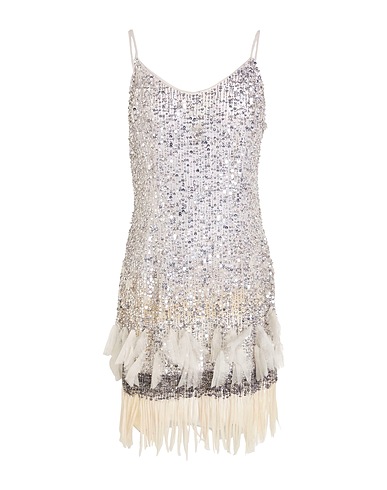 ELISABETTA FRANCHI Sequin dress Light grey 100% Polyamide, Plastic, Glass, Silk