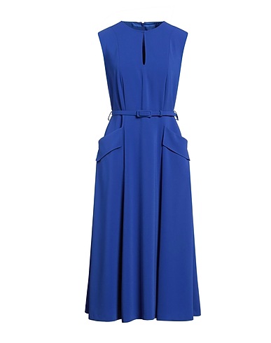 MAISON COMMON Midi dress Bright blue 65% Triacetate, 35% Polyester