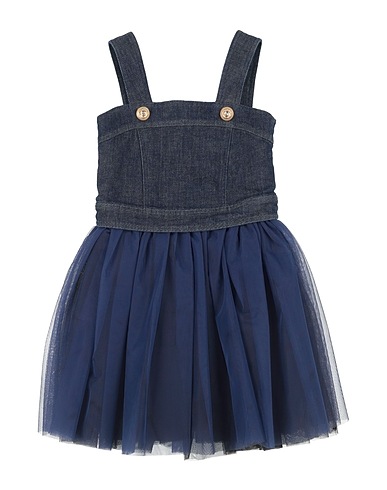 BALMAIN Denim dress Blue 100% Polyamide, Cotton, Elastane