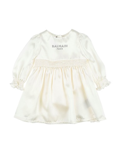BALMAIN Vestido para bebé  Off white 100% Silk, Polyamide, Rayon, Metallic Polyester