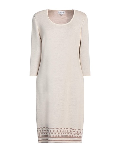 D'ALBA DUCHINI Knit dress Beige 100% Merino Wool
