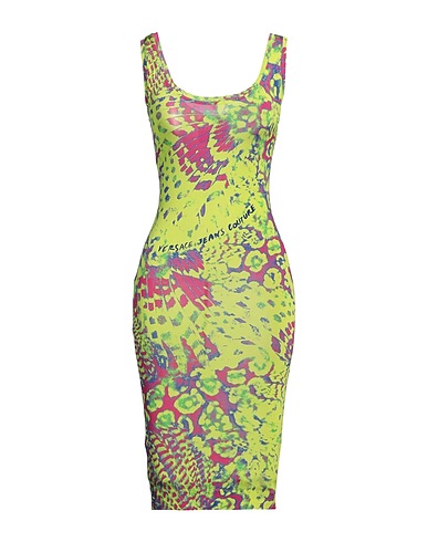 VERSACE JEANS COUTURE Tubino Verde lime 91% Viscosa, 9% Elastan