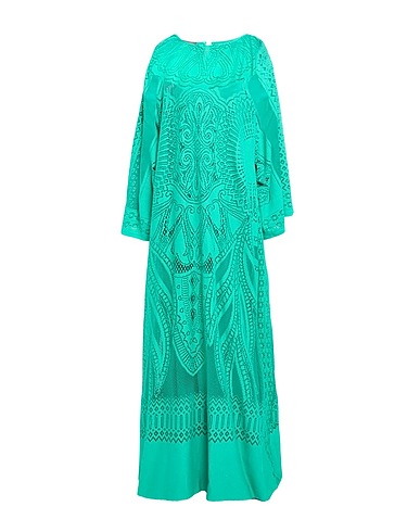 ALBERTA FERRETTI Langes Kleid Smaragdgrün 75% Baumwolle, 25% Polyamid
