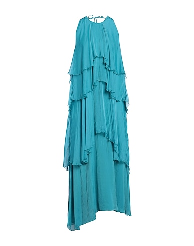 KAOS JEANS Long dress Azure 70% Viscose, 30% Silk