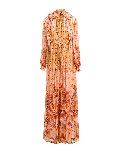 ELISABETTA FRANCHI Long dress Salmon pink 100% Silk