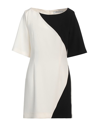 SIMONA CORSELLINI Short dress Cream 94% Polyester, 6% Elastane