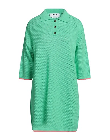 MSGM Short dress Green 70% Wool, 30% Cashmere
