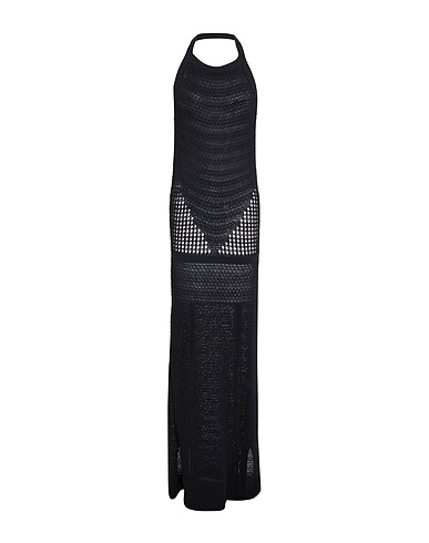 VERTIGE Long dress Black 68% Cotton, 32% Polyamide