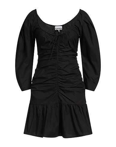 GANNI Short dress Black 100% Organic cotton