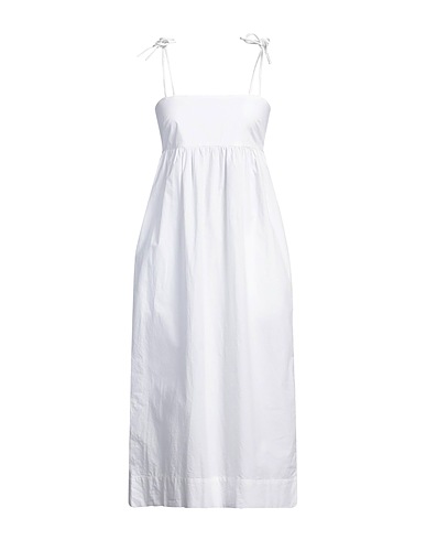 GANNI Midi dress White 100% Organic cotton