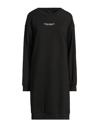 ARMANI EXCHANGE Short dress Black 60% Cotton, 40% Polyester, Elastane