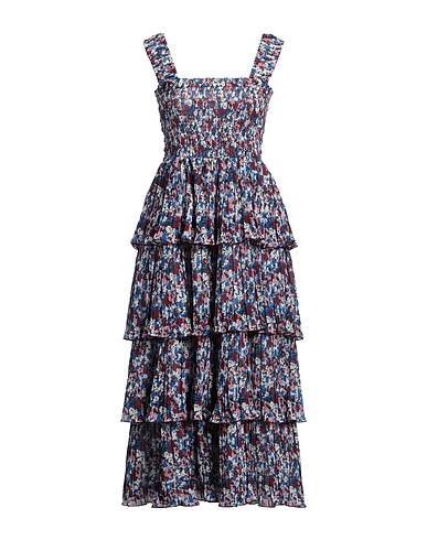 GANNI Midi dress Blue 100% Recycled polyester