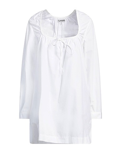 GANNI Shirt dress White 100% Organic cotton
