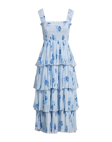 GANNI Midi dress Sky blue 100% Polyester
