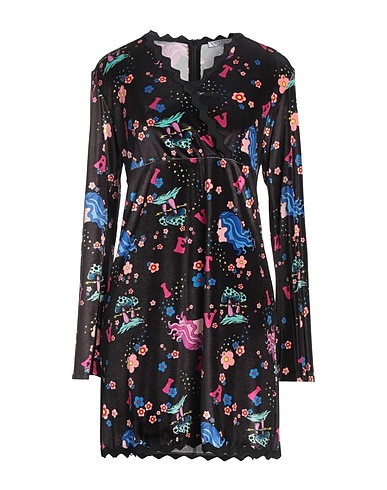 VIVETTA Short dress Black 90% Polyester, 10% Elastane