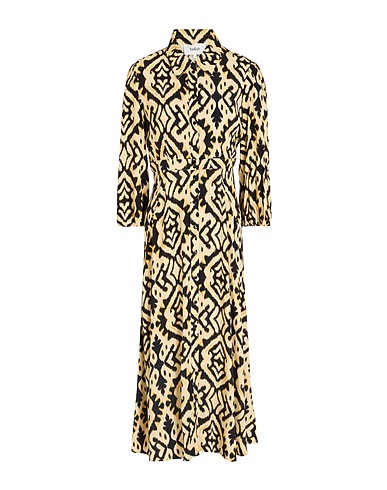 BA&SH Midi dress Yellow 100% Viscose