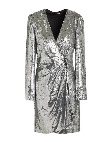 MORGAN DE TOI スパンコールドレス シルバー ポリエステル 100%