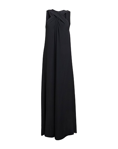 ERIKA CAVALLINI Long dress Black 65% Acetate, 35% Silk
