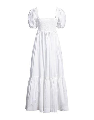 GANNI Long dress White 100% Organic cotton