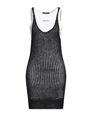 DSQUARED2 Sheath dress Black 50% Mohair wool, 32% Polyamide, 18% Wool